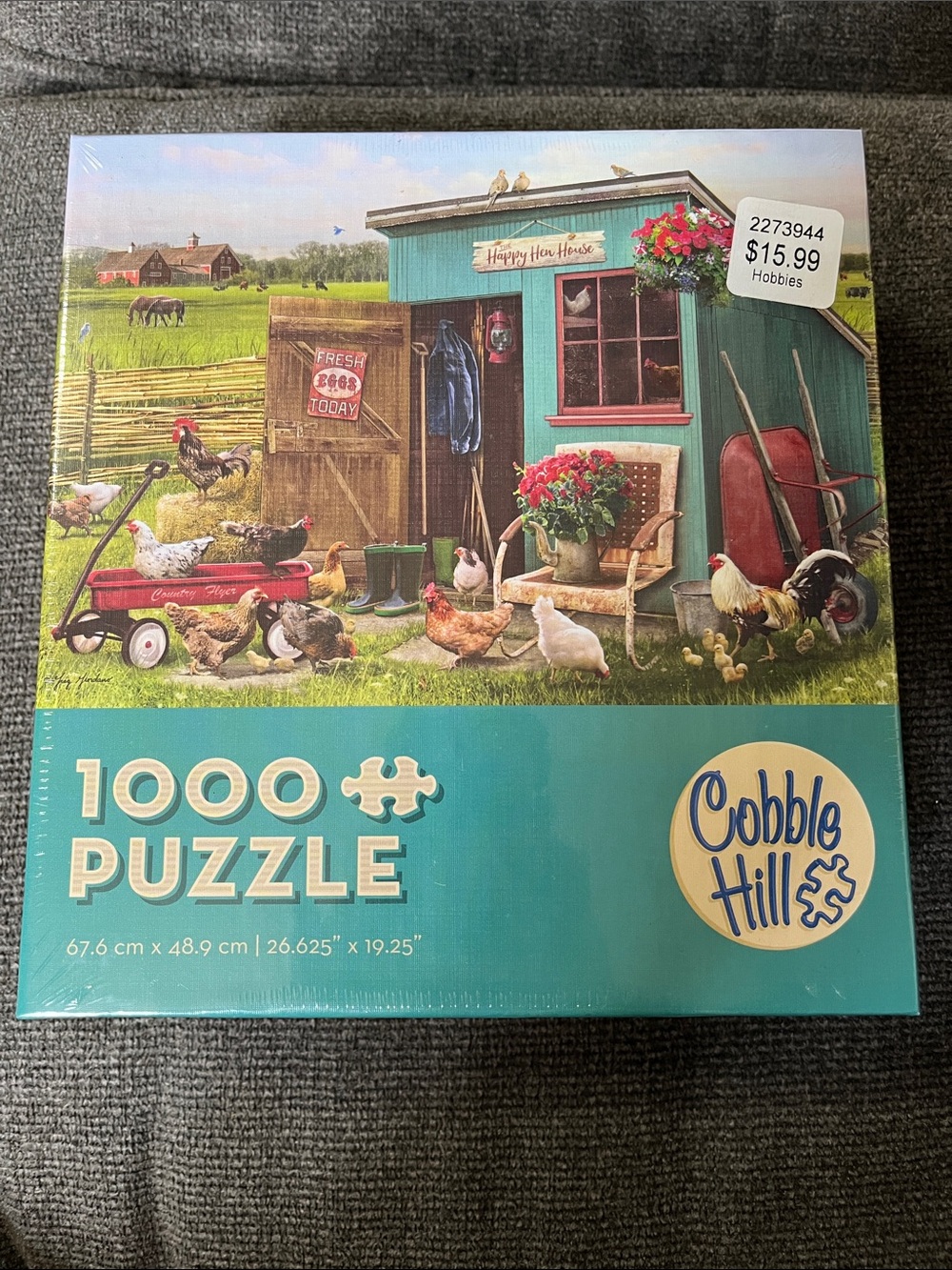 Cobble Hill 1000-Piece Farmyard Puzzle - Teal Box